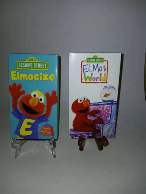 Sesame Street Elmocize And Elmo S World Vhs Tapes Sony Wonder Vintage