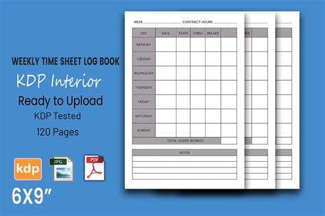 Weekly Timesheet Book Kdp Interior Graphic By Kdp Web Creative Fabrica