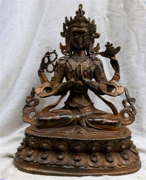 Aa China Bronze Copper Four Arm Kwan Yin Guanyin Bodhisattva