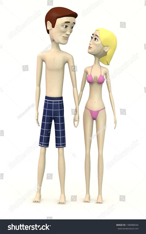 3d Render Cartoon Characters Holding Hands Stock Illustration 138088034