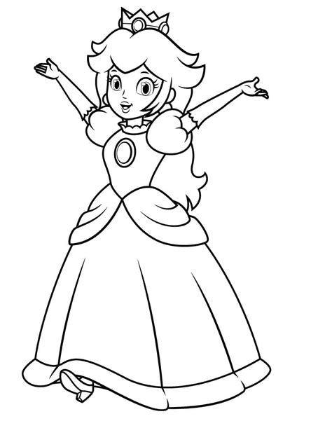 Dibujos De Princesa Peach Encantada Para Colorear Para Colorear Pintar