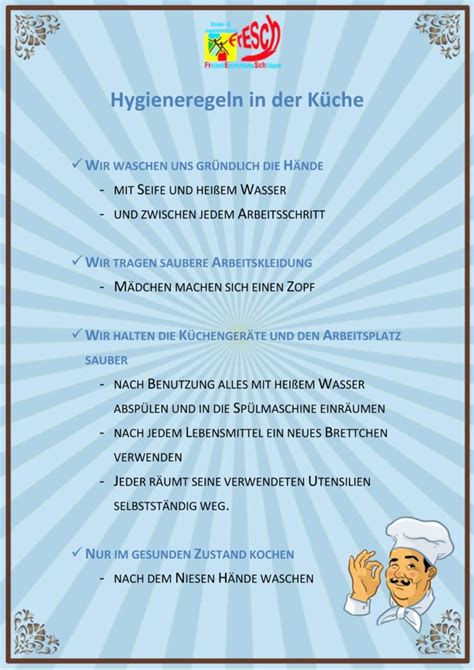 Hygieneregeln in der Küche Kochangebot 2016 Kinder und Jugendzentrum