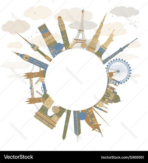 World landmarks Royalty Free Vector Image - VectorStock