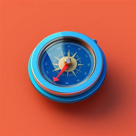 Premium Ai Image A Blue Compass With A Red Arrow Pointing To The Right