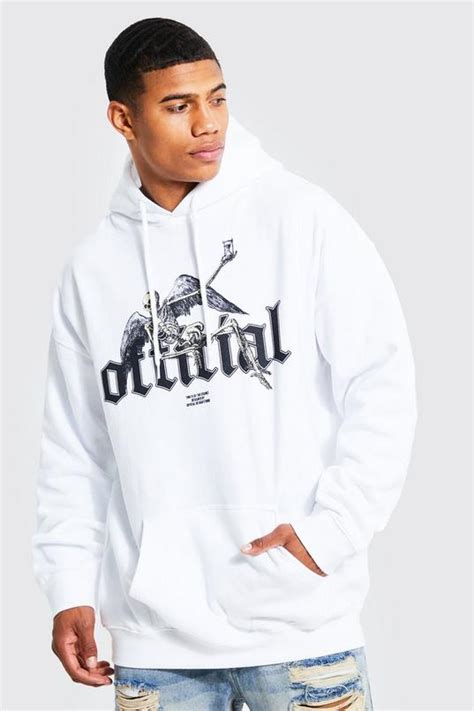 Oversized Official Skeleton Graphic Hoodie Boohoo