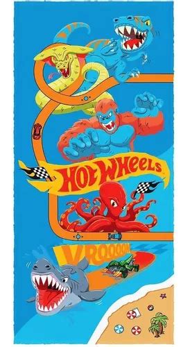 Toalha Banho Felpuda Infantil Hot Wheels 60x120 Pista dragão Cor Azul monstros MercadoLivre