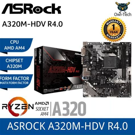 Asrock A320M HDV R4 0 A320 Ryzen AM4 MATX Motherboard Lazada PH