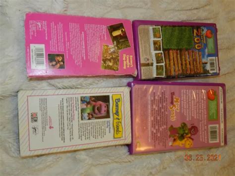 VINTAGE BARNEY SING Along Vhs Lot of 4 more songs, zoo, campfire ...