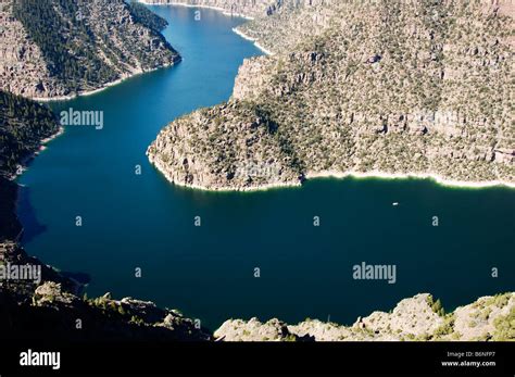 boating on Flaming Gorge Reservoir Stock Photo - Alamy