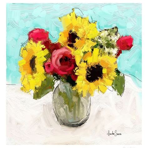 Sunflowers And Roses In A Vase