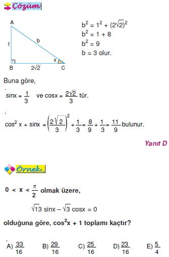 Dik Üçgen Ve Trigonometri Çıkmış Sorular