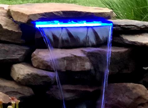 Vevor Pool Waterfall With Led Strip Lights Waterfall Spillway