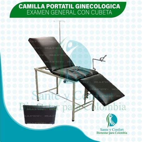 Camilla Ginecol Gica Tubular Port Til Para Examen General Con Cubeta