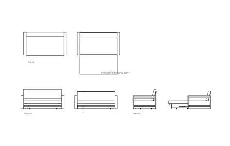 Sofa Com Bed Free Cad Drawings