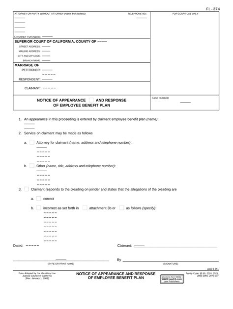 Notice Of Appearance California Superior Court Fill Out Sign Online