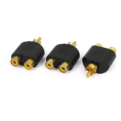 Unique Bargains Rca Male To Female Y Splitter Av Audio Plug