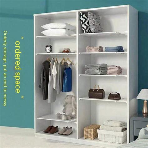 1pc Wardrobe Partition Layered Rack Wardrobe Cabinet Storage Rack