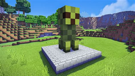 Minecraft How To Build Mini Creeper Statue Tutorial Youtube