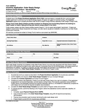 Fillable Online Energytrust Solar Ready Design Form Sr D Energy