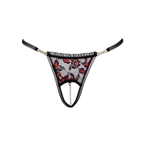 Sexy Damen String S L Mit Strass Perlen Kette Schritt Offen