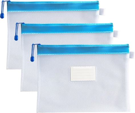 A4 Zip File Bags With Id Window Robust And Weatherproof Mesh Document