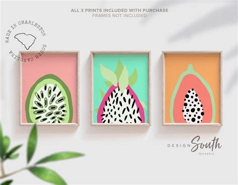 Kitchen Art Citrus Printable Fruit Wall Art Prints for | Etsy