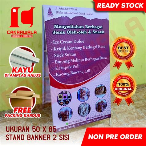 Jual Stand Banner Kayu Oleh Oleh Ukuran X Standing Banner Kayu