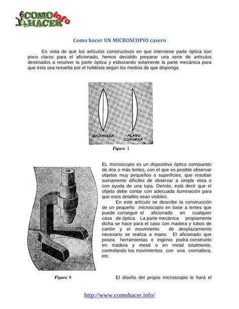 Pdf Como Hacer Un Microscopio Caseropeque O Transformador O Con Una