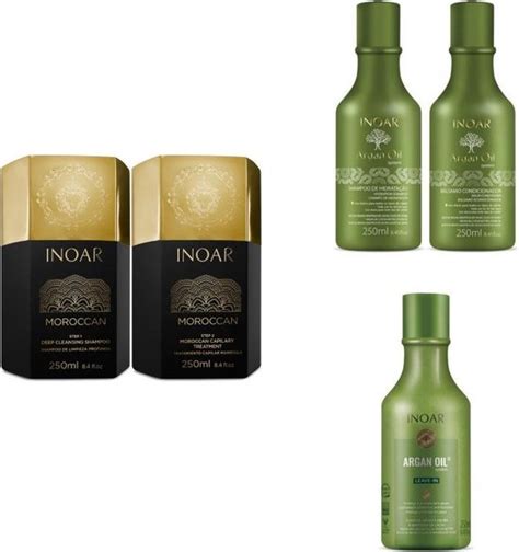 Inoar Moroccan Keratin Set Und Nachsorge Argan Shampoo Conditioner