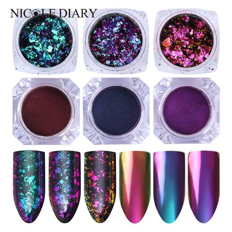 Aliexpress Buy Boxes Chameleon Nail Glitter Powder Kit