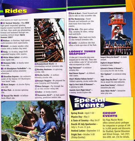 Six Flags Discovery Kingdom Park Brochures