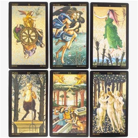 Golden Botticelli Tarot Deck Tar Dourado De Sandro Botticelli Baralho