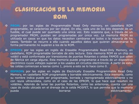 Clasificación De Memoria Ram Y Rom Ppt