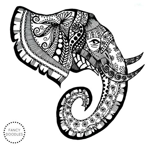 Elephant Doodle Art Print By Fancydoodles X Small Elephant Doodle