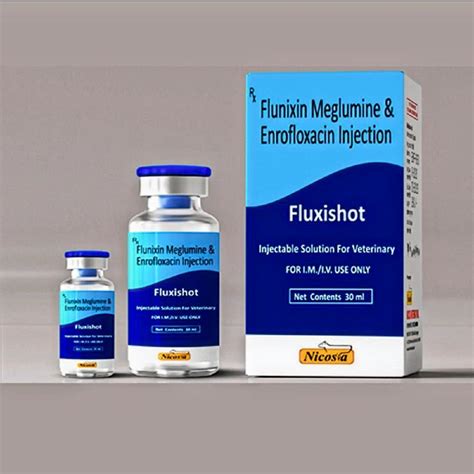 FLUXISHOT Enrofloxacin With Flunixin Injection Packaging Size 100 Ml