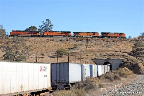 Bnsf Freight Train Climbs Loops Over Itself At The Tehachapi Loop