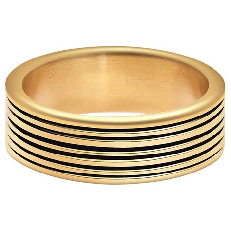 Geoffrey Beene Mens Stainless Steel Engraved Edge Band Ring 21806331