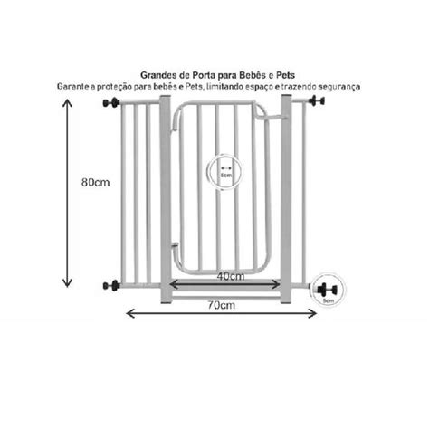 Grade De Porta Para Seguran A Beb S Cachorro Pet Ex Cm Utilaco