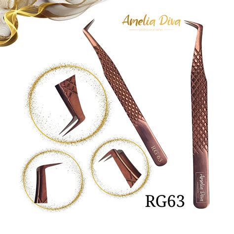 Пинсета за миглопластика Amelia Diva RG63 - Amelia Diva