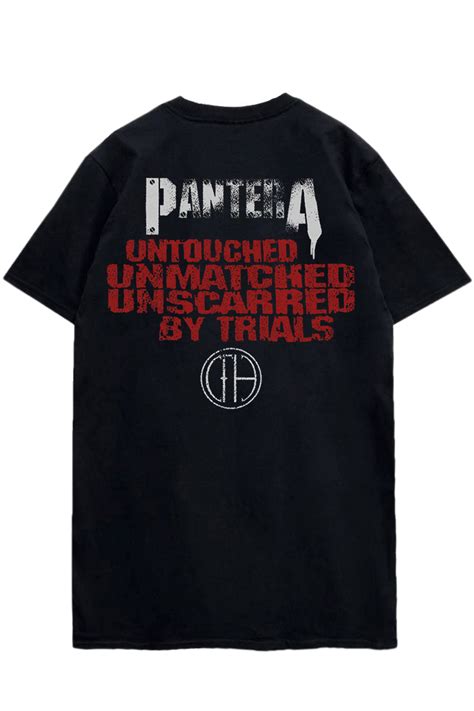 Pantera Unisex T Shirt Horned Skull Stencil Back Print ロックファッション