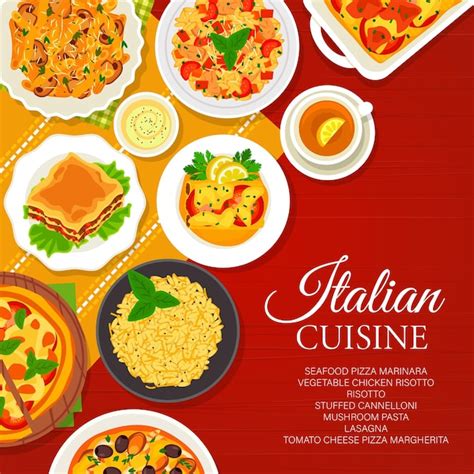 Premium Vector Italian Cuisine Menu Cover Food Dishes And Meals