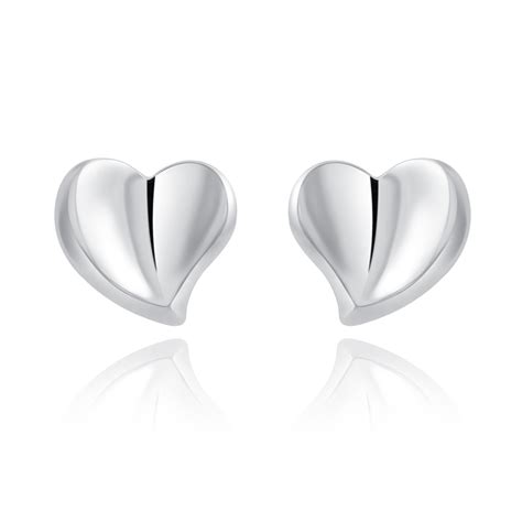 Love Heart Shaped 925 Sterling Silver Stud Earrings 7mm · Sterling ...