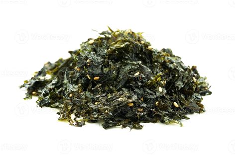 Roasted Nori Seaweed And Sesame Topping Isolated On White Background