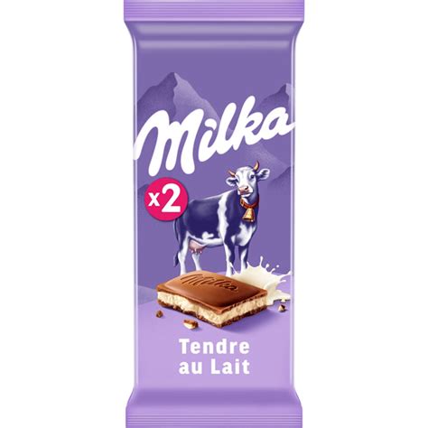 MILKA Tablette de chocolat au lait fourrée au lait chronodrive 2