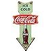 Amazon Coca Cola Ice Cold Arrow Embossed Metal Sign Vintage