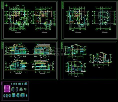某地多层住宅别墅建筑设计cad全套图纸住宅小区土木在线