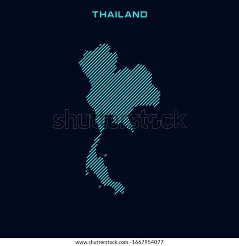 Striped Map Thailand Vector Design Template Stock Vector Royalty Free