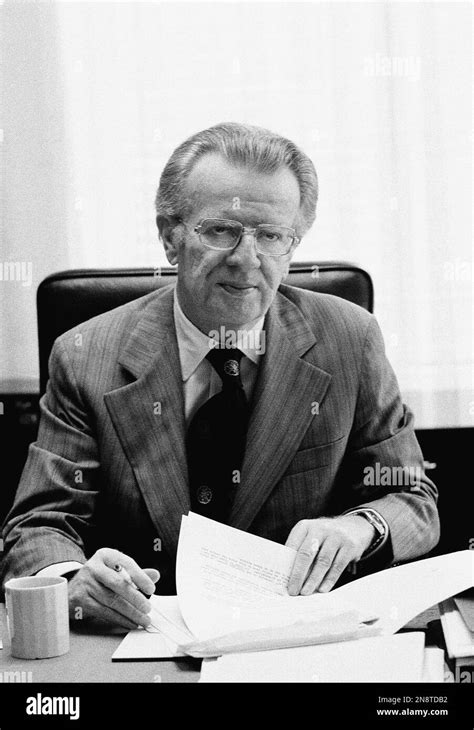 National Basketball Commissioner Lawrence O Brien Poses In His Office