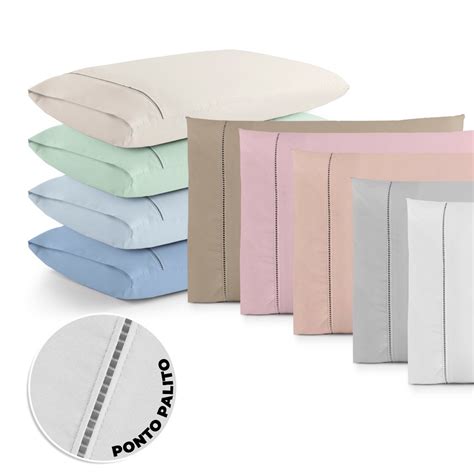 Fronhas De Algodão - Par de Fronhas Luxo 100% Algodão 400 fios Ponto Palito 70 x 50 cm ...