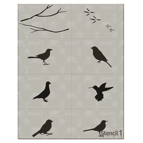 Birds Stencil 8 Pack Stencil 1